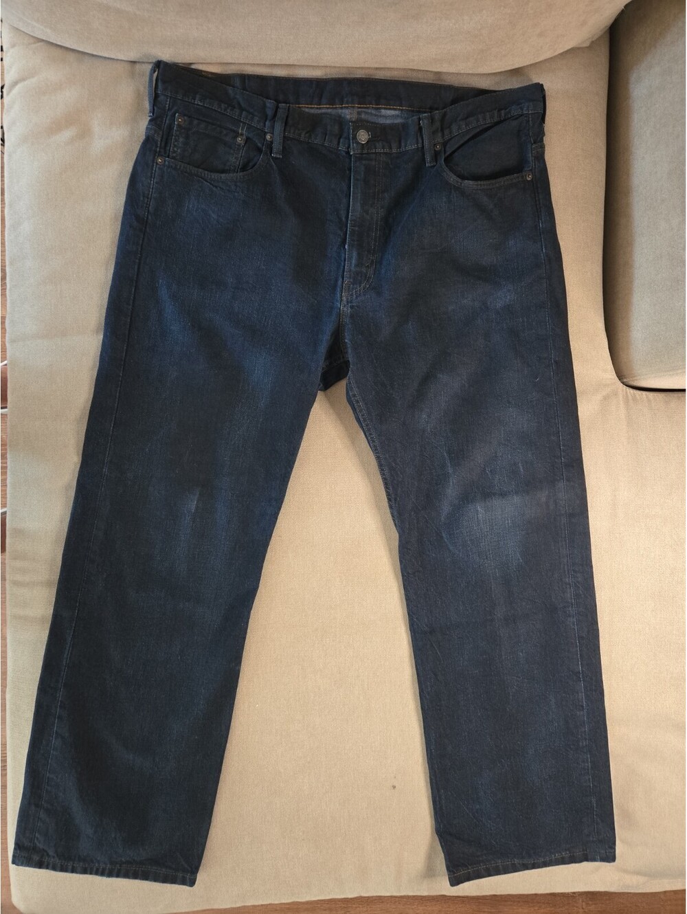 Levis Jeans Mens 40x32 Blue 569 Loose Straight Baggy Faded Dark Denim Pants